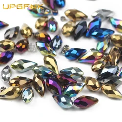 8*13mm 50pcs Briolette Austrian Water droplets crystal beads Teardrop Plating Glass Loose beads for Jewelry Making DIY bracelet