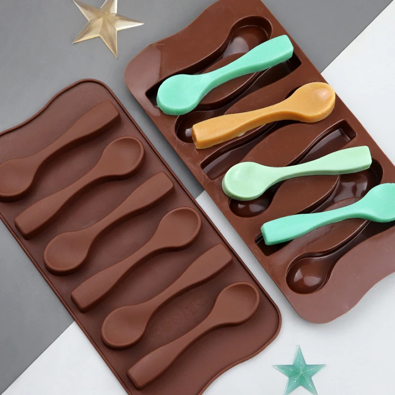 

Spoon Styling Silicone Mold DIY Chocolate Baking Mold Non-Stick Chocolate Biscuit Candy Jelly Cute Cake Mold Baking Tools