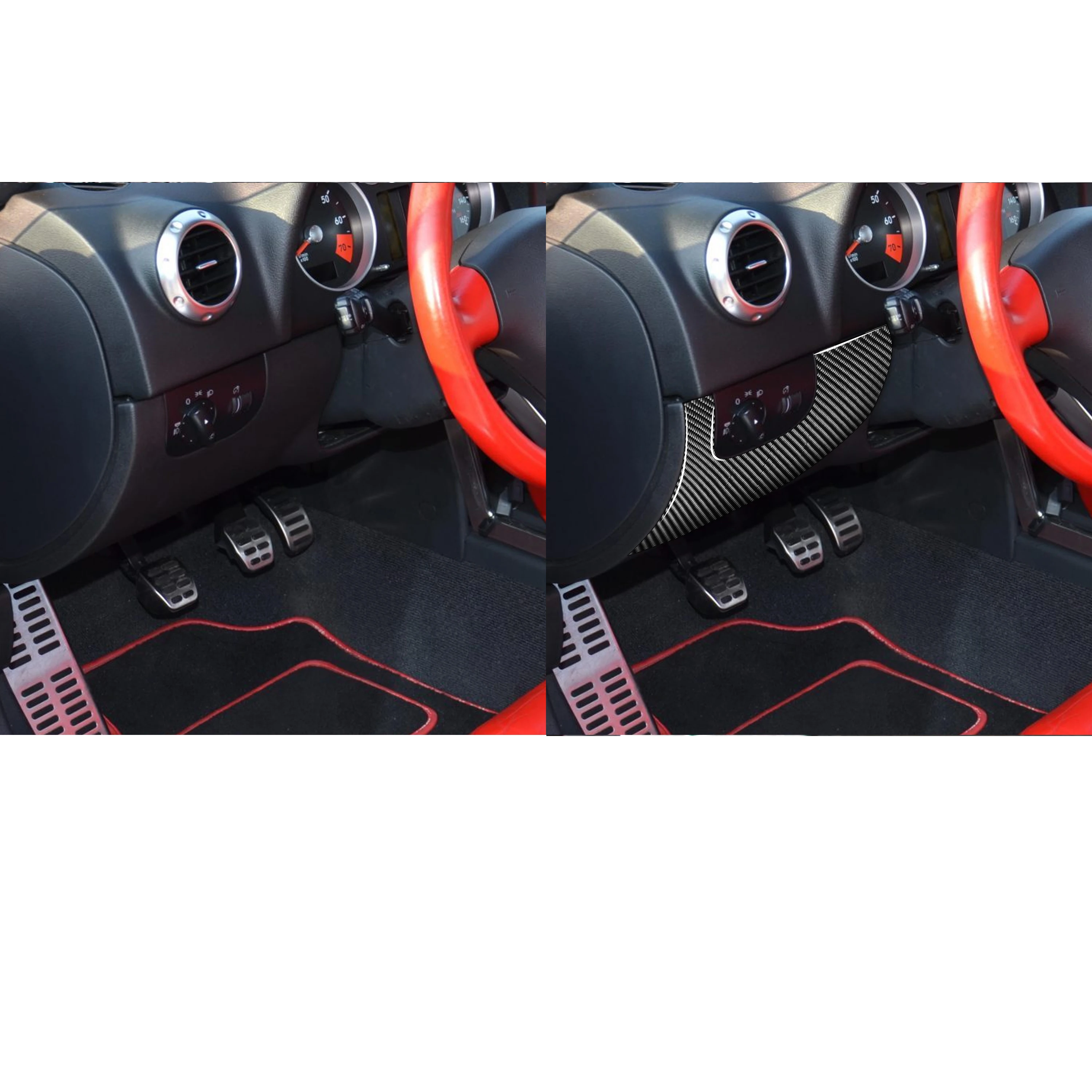 For Audi TT 8N 8J MK1 2001-2006 Real Carbon Fiber Sticker Air Outlet Headlight Switch Panel Car inside decorative Accessories