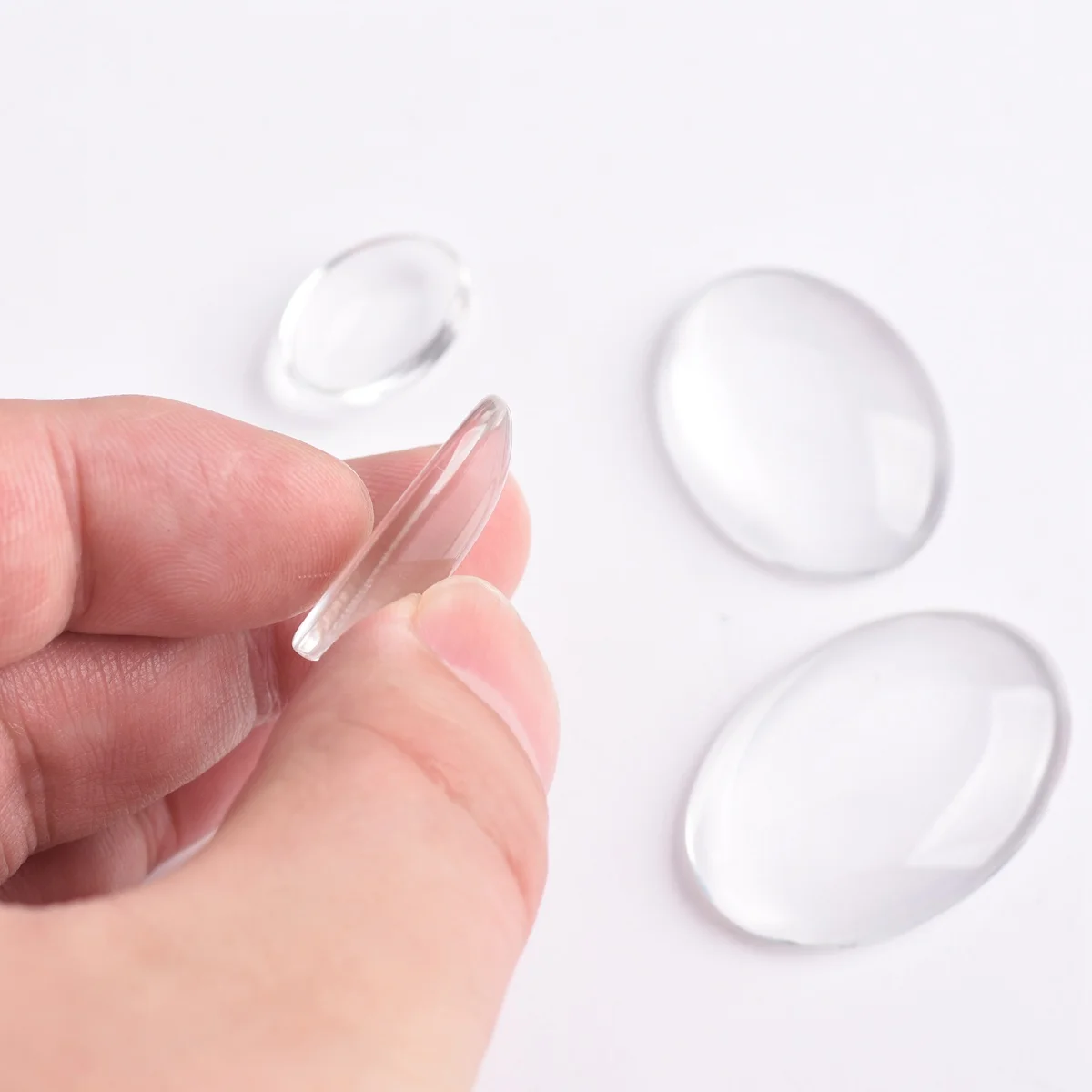 10pcs Oval Shape Clear Crystal Glass Cabochons Cover 10x14mm 13x18mm 18x25mm 20x30mm 25x35mm 30x40mm DIY Pendants Jewelry Making