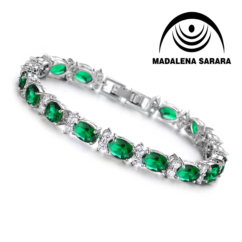 MADALENA SARARA AAA CZ Zircon Inlaid Girl Bracelet Chain Link Easy-Open Simple And Fashion Style Gold Tone Four Options