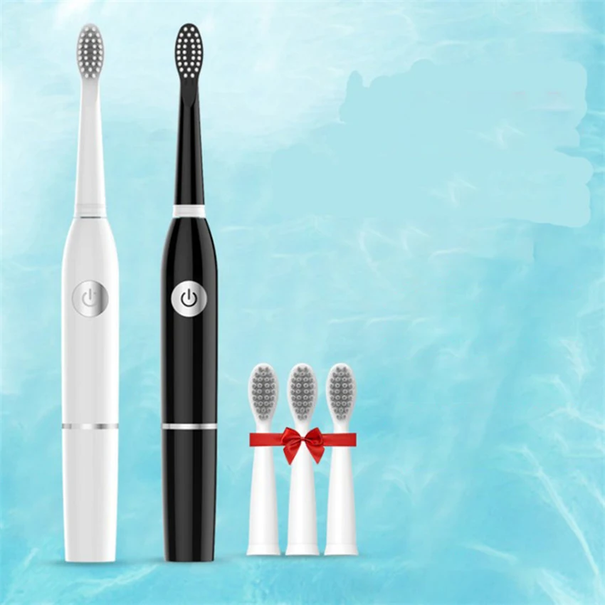 Electric Toothbrush for Adults, with 3 Extra Refill Head, 2 Minutes Built in Smart Timer, Battery Powered Toothbrush, 3 Modes