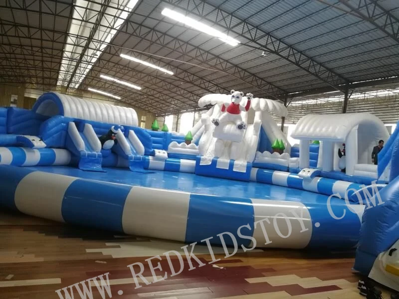 Durable Ice&Snow World Themed Outdoor Inflatable Castle HZ-20200802