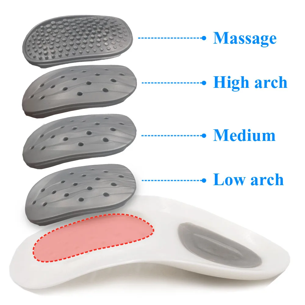 Flatfoot Plantari Cubitus Varo Plantari Ortopedici Piedi Pad Cura di Correzione Arch Support Ortopedia Cuscino inserto di Massaggio