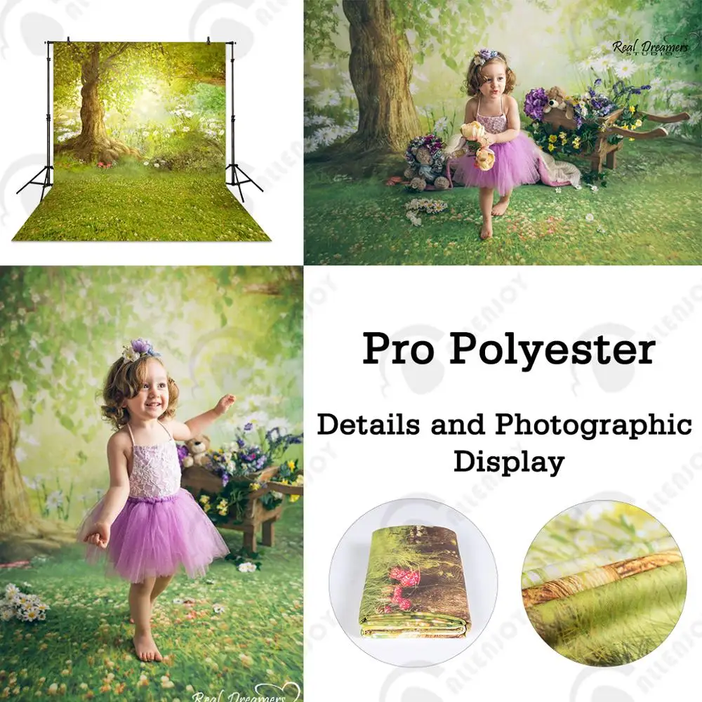 Allenjoy spring backdrop photophone natural Fantasy Forest Meadow newborn Easter photographic background photocall photo studio