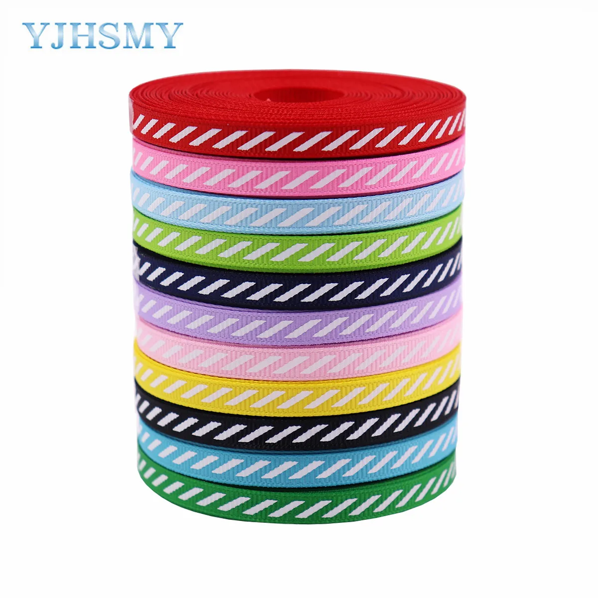 Striped Grosgrain Ribbon Holiday Ribbons - Christmas Ribbon Easter Ribbon White Stripe Ribbon, 1/4'' X 5 Yards DIY Craft Ribbon