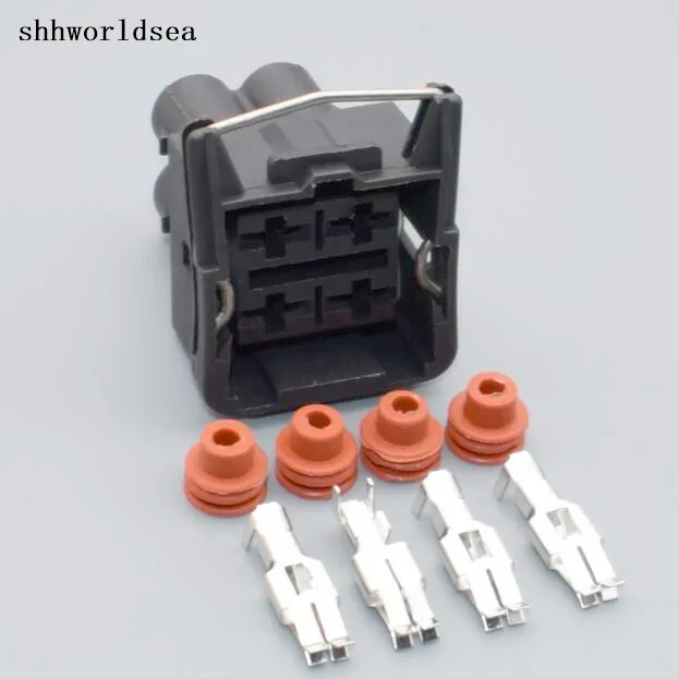 shhworldsea 2/5/30/100sets 6.3mm  4pin auto waterpfoof connector plastic housing plug connector 357941165 357 941 165
