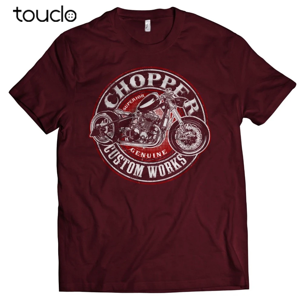 Biker T-Shirt Motorcycle Chopper Oldschool Custom Motorrad In Summer of Pop Cotton Short Sleeve Man Tee Funny Tee Shirt