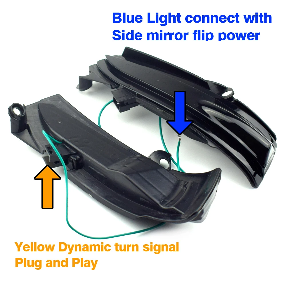 Side Rear Mirror Indicator Light For Ford Fusion Mondeo 2014 2015 2016 2017-2019 Bicolor LED Dynamic Turn Signal Blinker Light