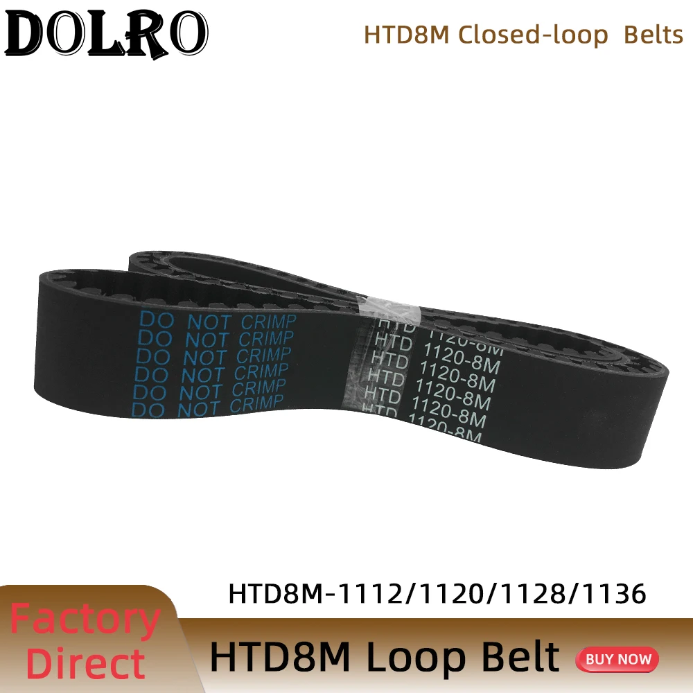 HTD 8M synchronous belt C=1112/1120/1128/1136width 15/20/25/30/40/50mm Teeth 139 140 141 142  HTD8M Timing Belt 1112-8M 1120-8M