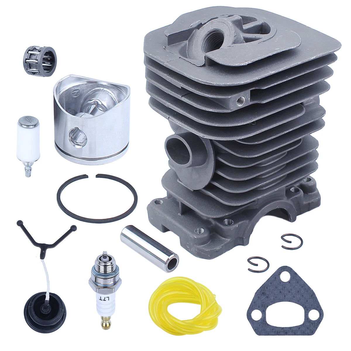 40mm Cylinder Piston Kit For Husqvarna 136 137 141 142 Chainsaw Repalce 530069941 Fuel Cap Filter Line Needle Bearing