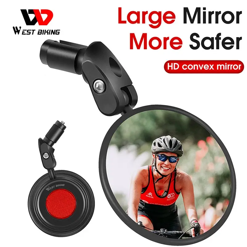 360Rotation Adjustable Wide Range Bicycle Rearview Mirror HD Handle Bar Reflector Mountain Bike Blind Spot Cycling View Mirror