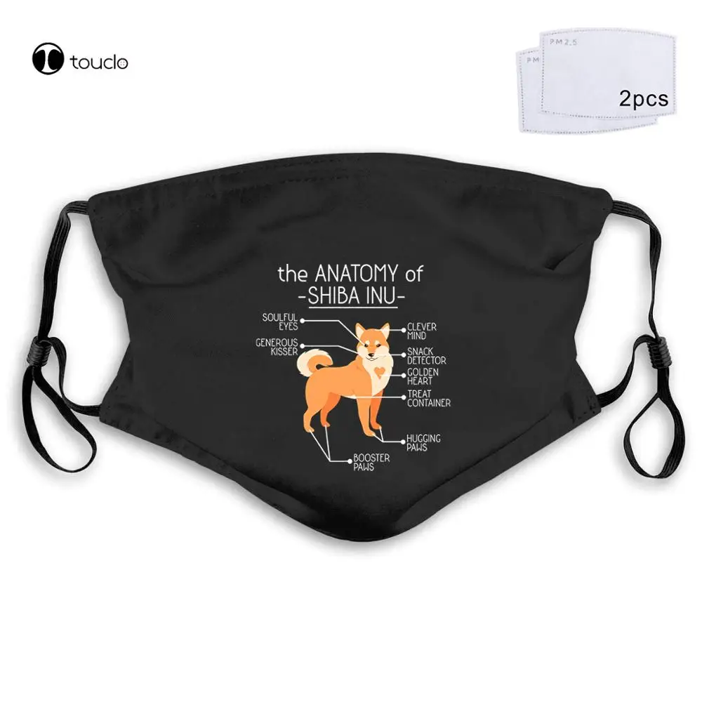 Casual Anatomy of a Shiba Inu Premium Face Mask Filter Pocket Cloth Reusable Washable