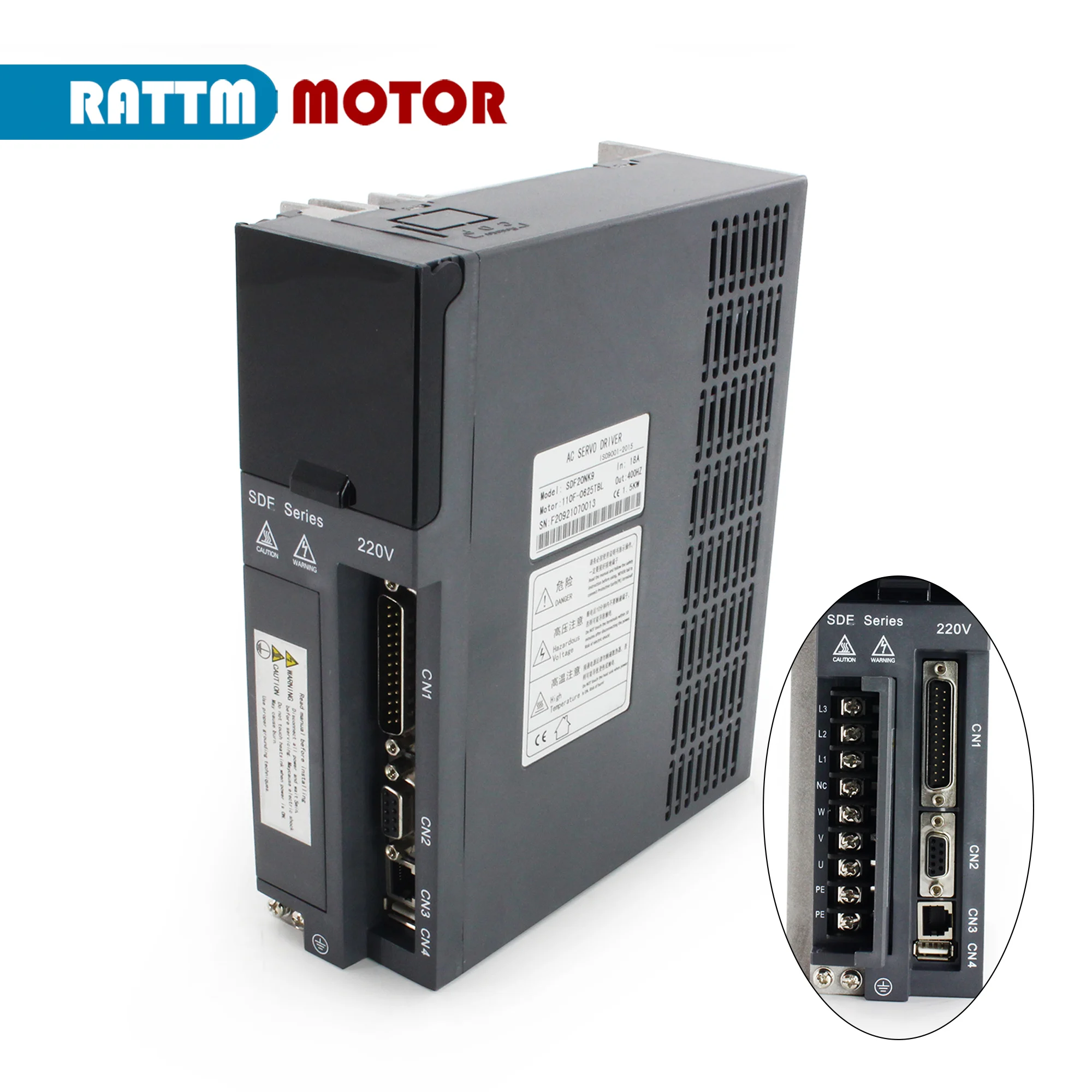 【Enkoderka optyczna 100W 200W 400W 750W 1KW serii GDL zestaw silnik AC Servo zestaw bez hamulca + kierowca