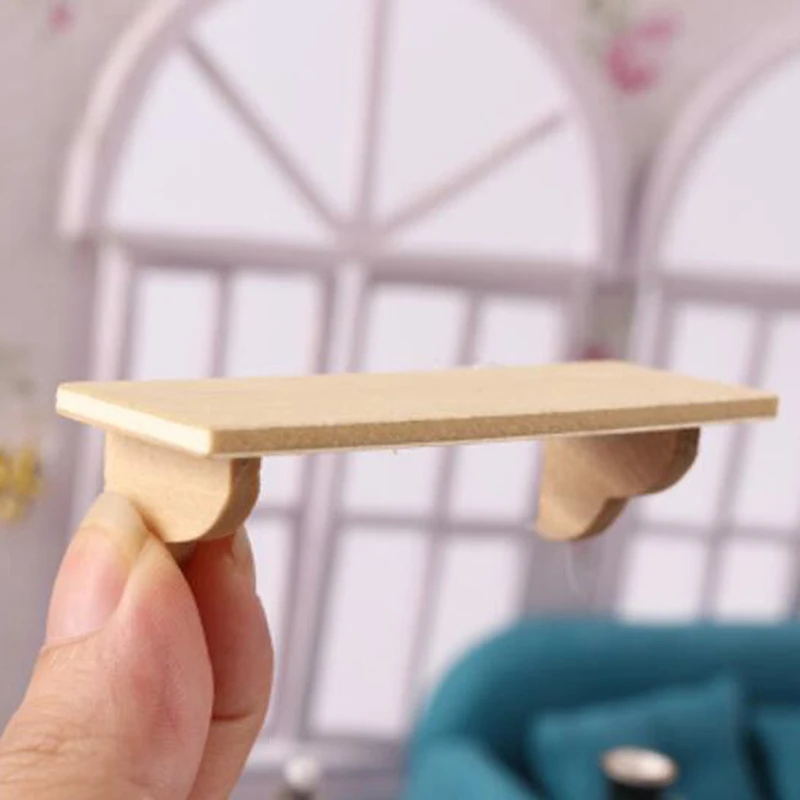 

1:12 Doll House Mini Accessories For Dollhouse Wooden Wall Shelf Wall Shelf Miniature Bathroom Accessory 70*25*19mm