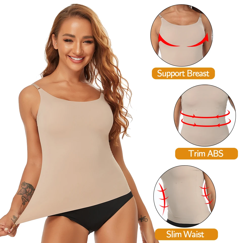 Women Shapewear Tops Waist Trainer Tummy Control Body Shaper Shaping Tank Top Slimming Underwear Seamless Compression Camisoles