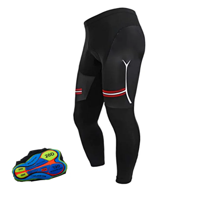 Pantalones deportivos con almohadilla de GEL 20D para ciclismo profesional, pantalón transpirable de secado rápido, cómodo y acolchado, para exteriores