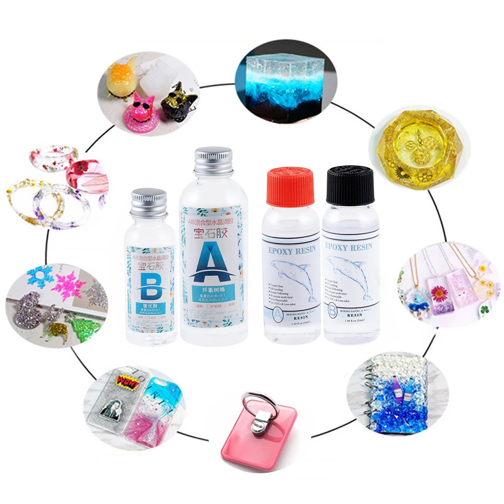 3:1 Clear Epoxy Resin Crystal Clear Art Resin Epoxy 1:1 Epoxy Casting Resin Kit with Measuring Cups, Stick, Silicone Gloves