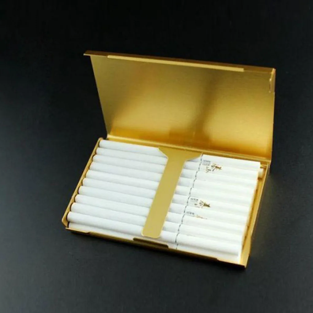 Cigarette Case Holder Aluminum Alloy Hard Flip Open Extra Slim Cigarette Storage Container Box