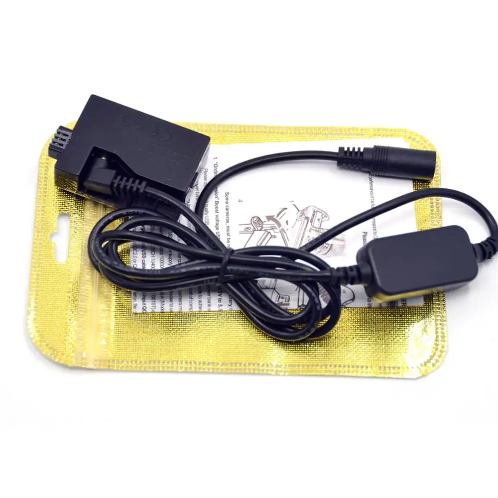 12V-24V Bước Xuống Cáp + DR-E5 LP-E5 Giả Pin Cho Máy Canon EOS Rebel XSi XS 450D 500D 1000D Kiss F X2 X3 T1i