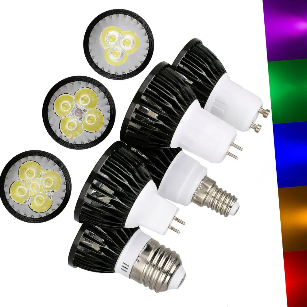 

LED Lamp 9W 12W 15W GU10 MR16 GU5.3 E27 E26 E12 LED Bulbs Led Spotlight Red Yellow Blue Green Purple Lampada 85-265V 12V