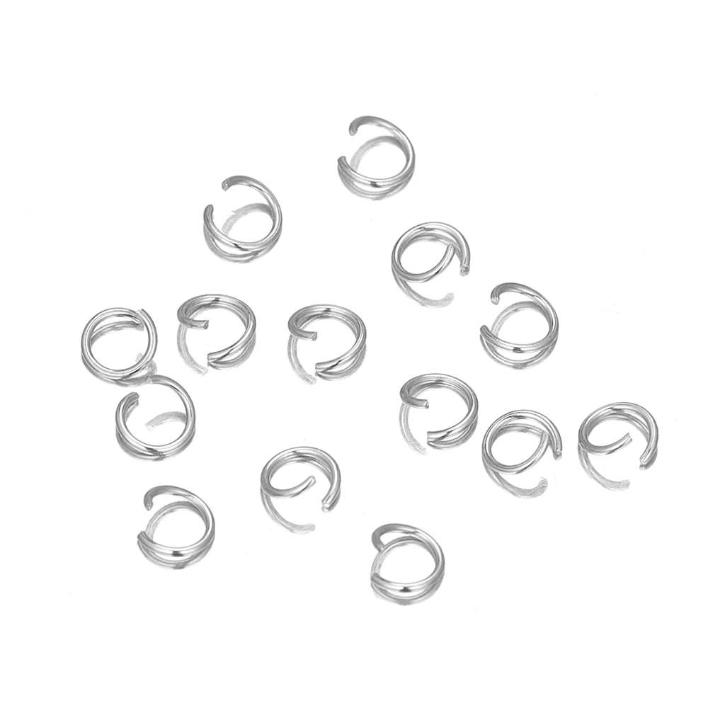 Anillos abiertos de acero inoxidable para hacer joyas, conectores de anillos de salto de 4mm, 5mm, 6mm, 7mm y 8mm, accesorios para collar, 200 piezas