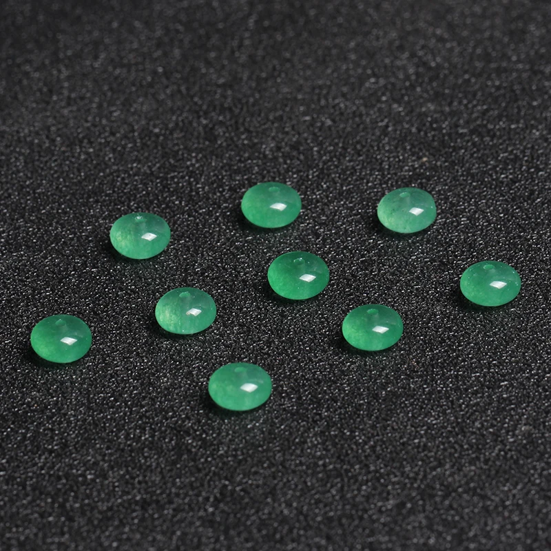 4A Natural Green Chalcedony Quartz Crystal Single Bead DIY Jewelry Making