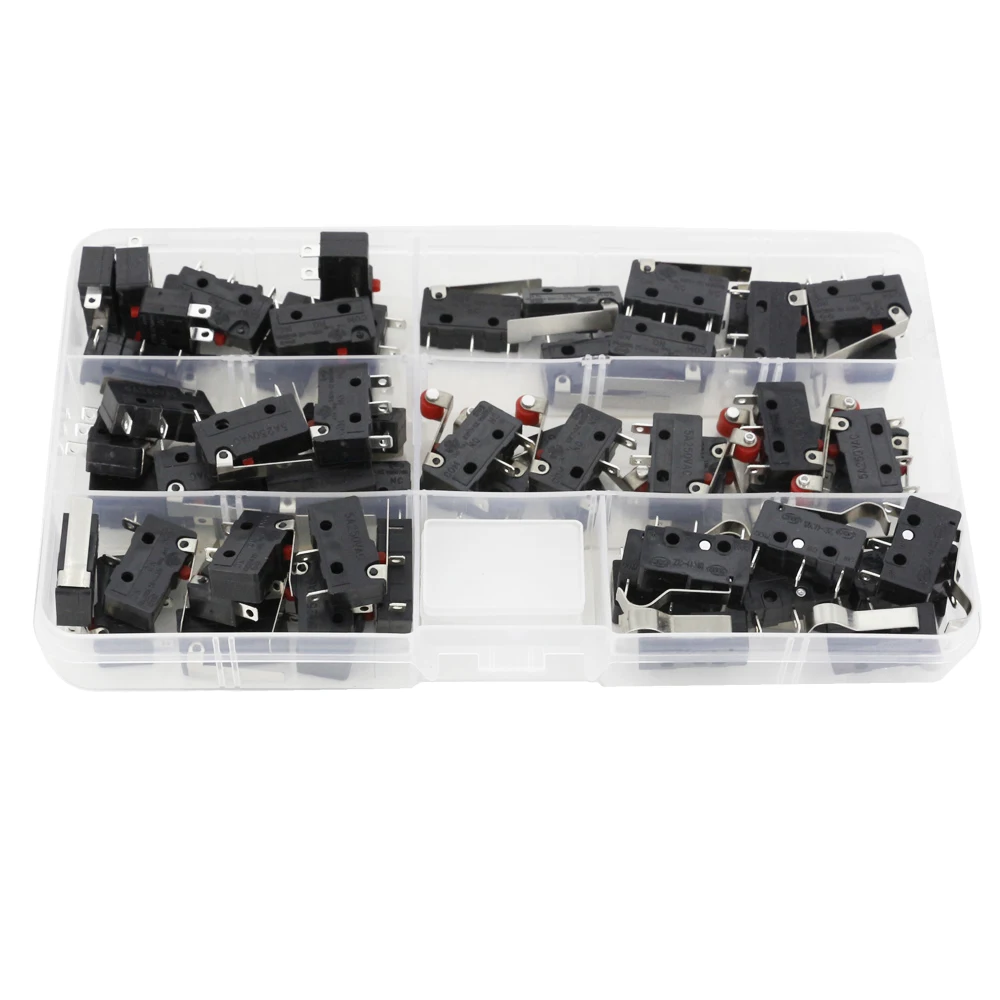 60PCS Micro Switch/Box Limit Switch 5A250VAC KW11-3Z Mini Micro Switch With Pulley Laser Machine Micro Limit Sensor