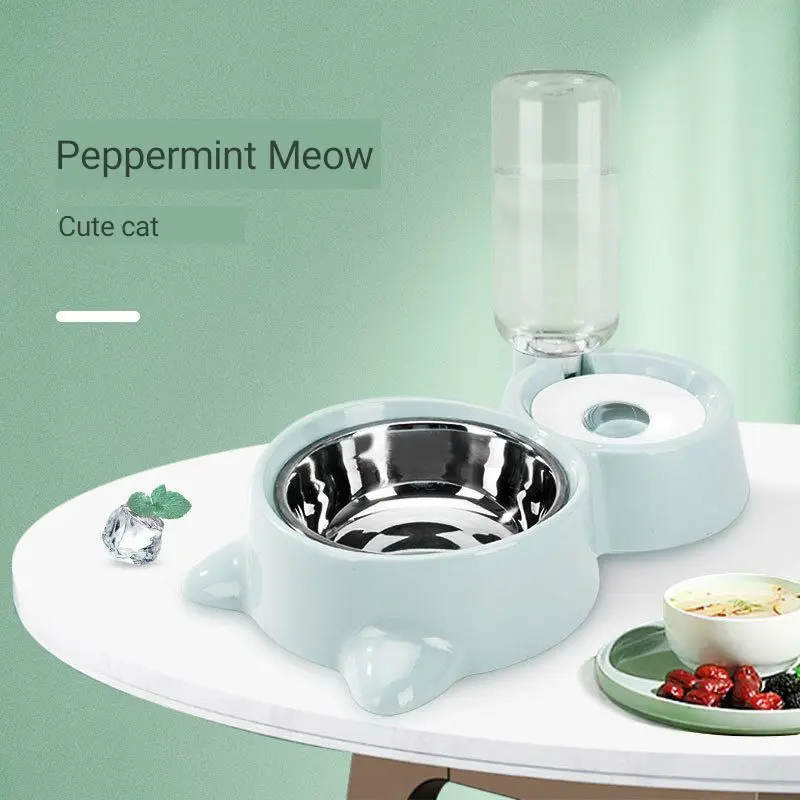 

Dog bowl, dog food bowl, cat bowl, automatic drinking fountain, cat rice bowl, stainless steel double bowl, pet supplies