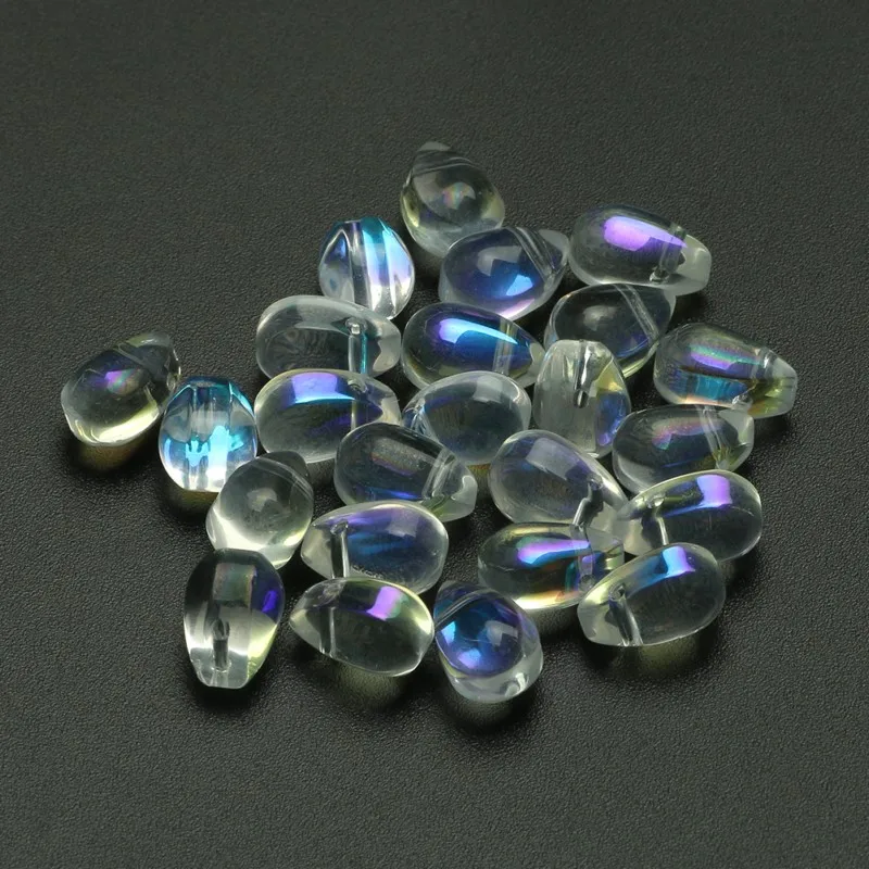 20 Pz/lotto AB Perline di Cristallo di Colore di Figura di WaterDrop Perle di Vetro Per Monili Che Fanno FAI DA TE Collana Del Braccialetto 6x9mm