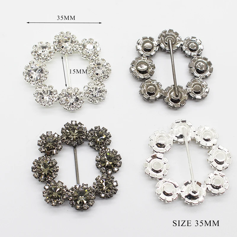 Shiny Shoe Rhinestones Buckles 2Pcs/Lot  Diy Handwork Beautiful Belt bag Decoration Jewelry Sewing For Clothing Accessories