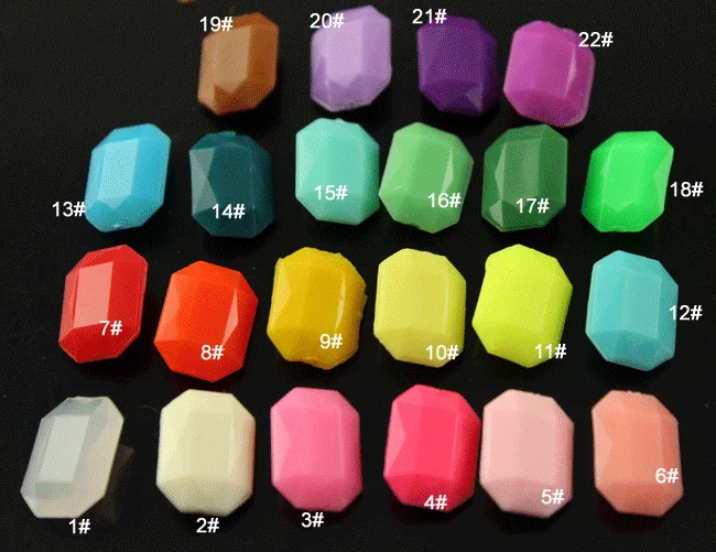 50pcs 10x14mm 13x18mm 18x25mm Colors Marquise Rectang RectSequare candy Acrylic Fancy Stone Pointed back Droplet Beads No holes