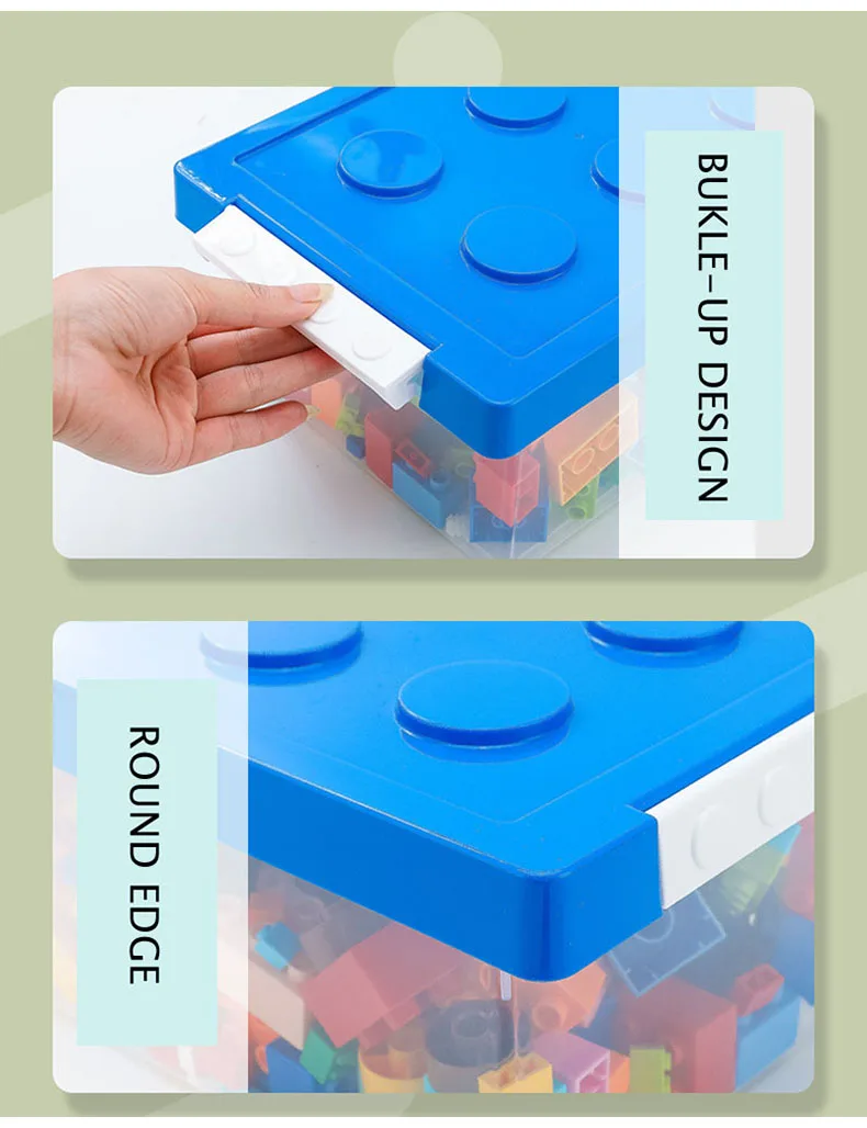 Kinder Baustein Aufbewahrungsbox Spielzeug Organizer Stapelbare Block Fall Container Bücher Stationäre Halter Kleinigkeiten Snack Container – Detail 15