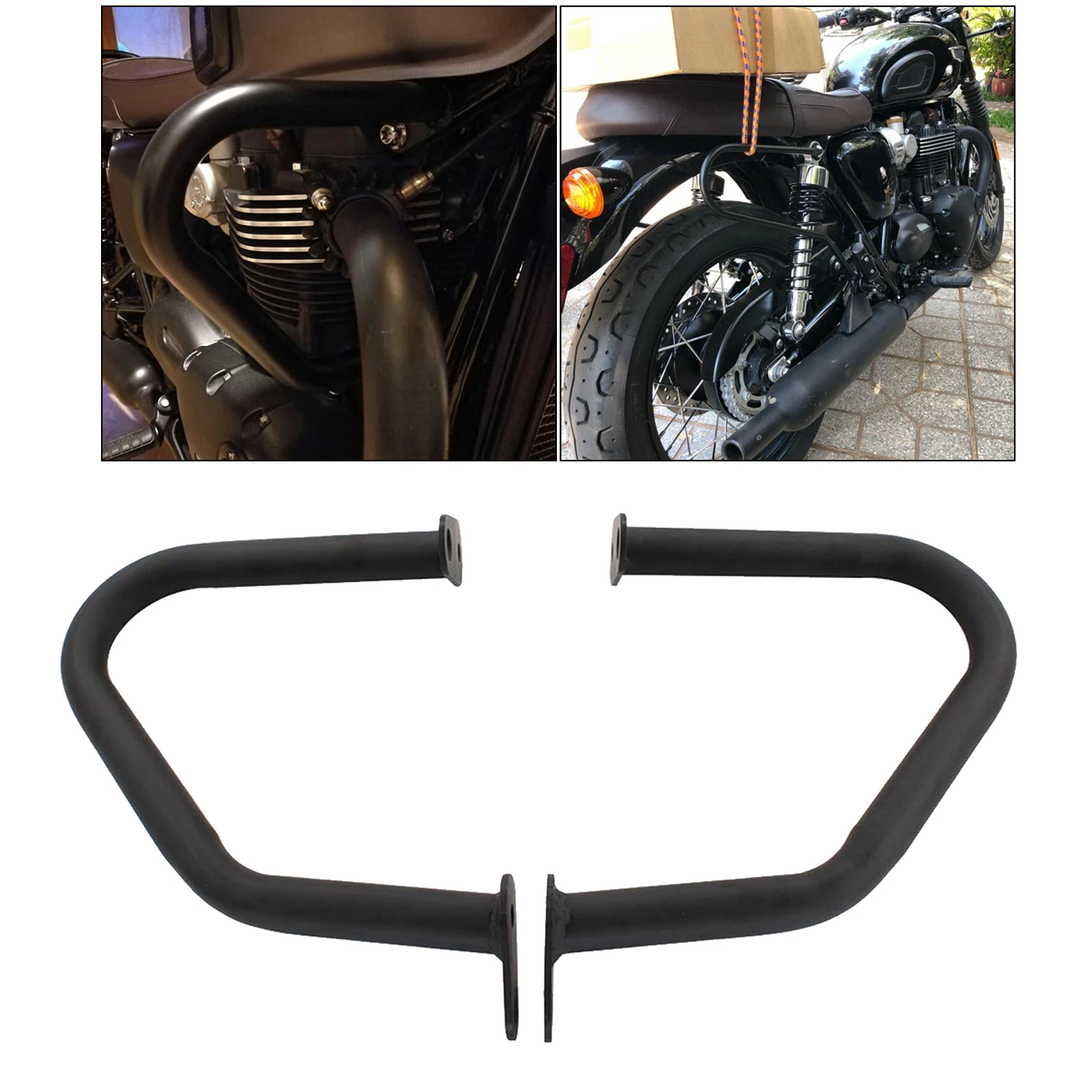 

1pair Black Motorcycle Engine Guard Crash Bars For T100 T120 16-19