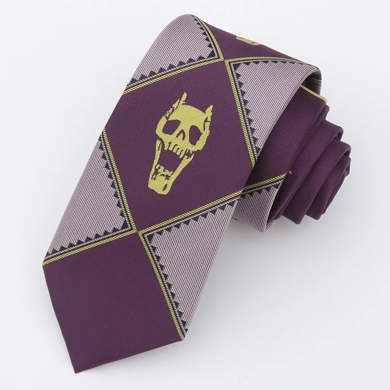 Anime Jojo Bizarre Adventure Stropdas Killer Queen Kira Yoshikage Skull Neck Tie Halloween Cosplay Kostuums Accessoires Man Vrouw