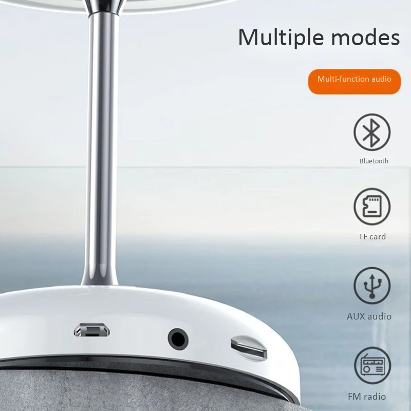 บ้านโคมไฟลำโพงบลูทูธวิทยุ FM TF Card เครื่องเล่นเพลง Aux MP3ไร้สายเดสก์ท็อปข้างเตียงโคมไฟตั้งโต๊ะ Ambient