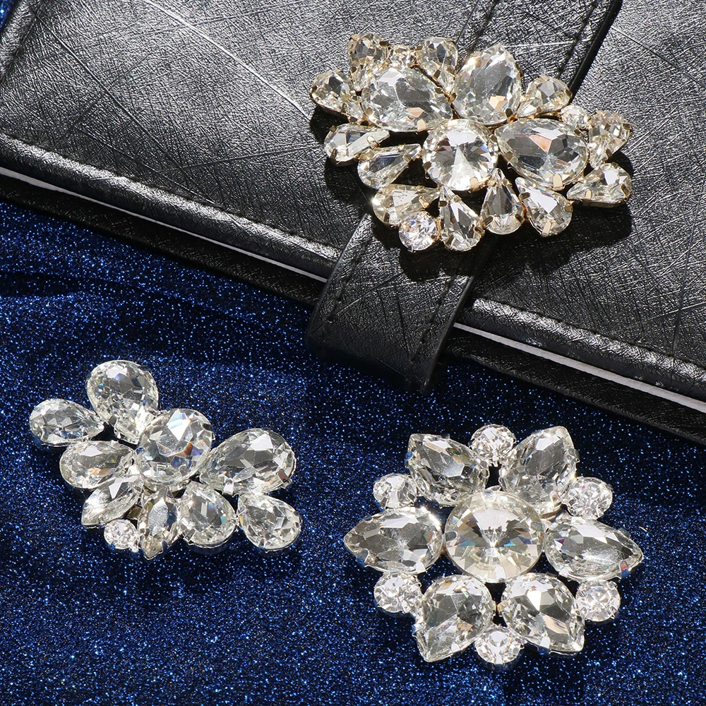 1Pcs เงาตกแต่งคลิปสำหรับ DIY รองเท้าสุภาพสตรีรองเท้า Heel Charm หัวเข็มขัดผู้หญิงเจ้าสาวรองเท้าตกแต่ง Rhinestone