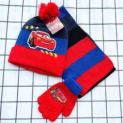 New Winter Warm Baby Kids Hats Girls Boys Anime Cartoon Knit Hat Cars Lighting McQueen Warm Cute Lovely Beanie Cap Gifts