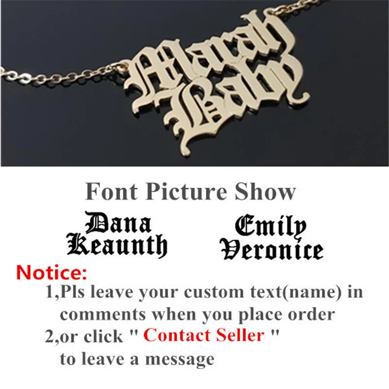 Custom Name Necklace Stainless Steel Women Personalized Gothic Jewelry Customized Pendant Choker Collier Best Friends Gift