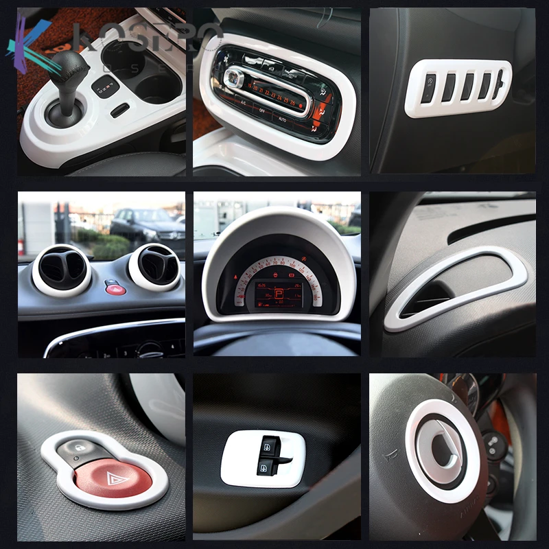 For Mercedes new Smart 453 Fortwo forfour Car interior styling white ABS plastic decoration modification accessories 2015-2020