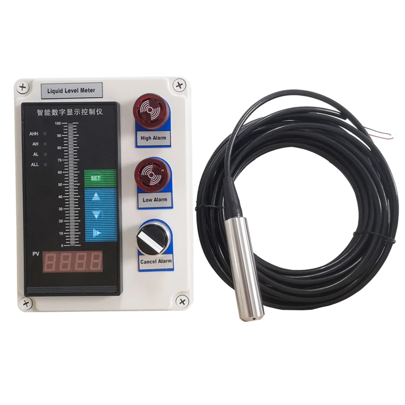 

1set Intelligent Liquid Oil Water Level Sensor Transmitter Detect Controller Waterproof Mount Box liquid level measure alarm