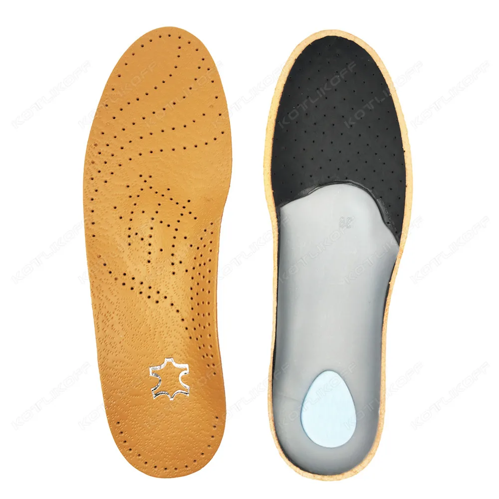 Leather Orthotic Insole For Shoes Flat Feet Arch Support Orthopedic Insoles For Feet Men Women O/X Leg Corrected Health Care