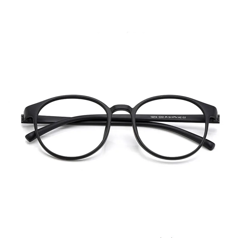 New TR90 Anti Blue Light Soectacle Frame Men's Retro Round Two-tone Eyeglasses Ladies Simple Fashion Flexible Myopia Eyewear