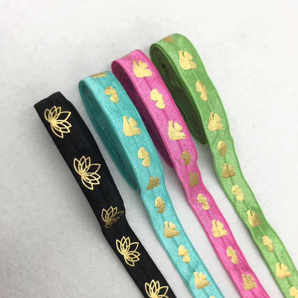 5Yard 15MM Lotus Leopard Deer Print Elastic Band Spandex Ribbon Sewing Trim Hand Bracelet Garment Accessories