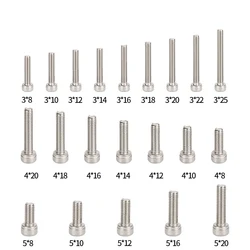 10pcs Stainless Steel Hex Socket Screw M3 M4 M5 Hexagon Socket Head Cap Screws Hex Socket Screw 3D Printer Parts Extruder Screw