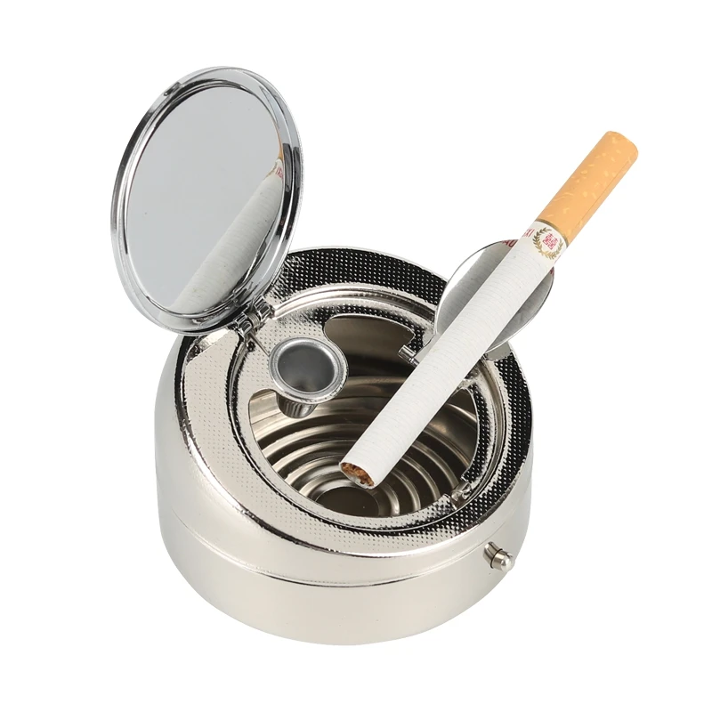 Pocket Ashtray With Cover Personality Fashion Portable Car Ashtray Smokeless Ash Tray Cup Metal Ashtray Mini Portable Ashtray