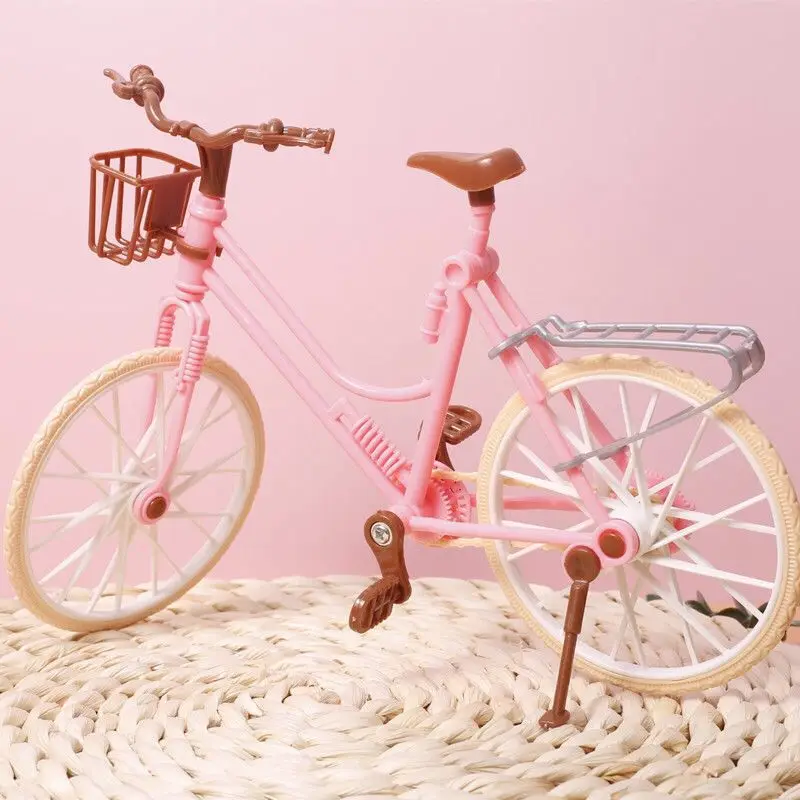 Mini Pink Bicycle Model Home decoration Photo taking props bike Toy  Simulation Collection play house Toys for gril gift