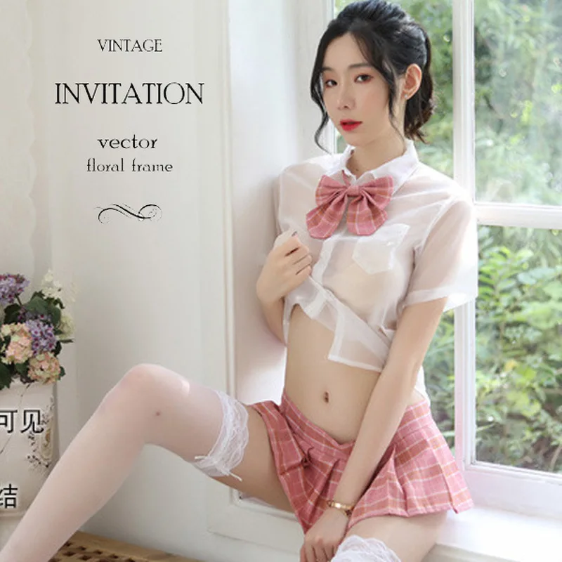 Cosplay Costume Porno Sexy School Uniform Deguisement Ecoliere Gauze Erotic Students Uniform Colegiala British Academy Sex Skirt