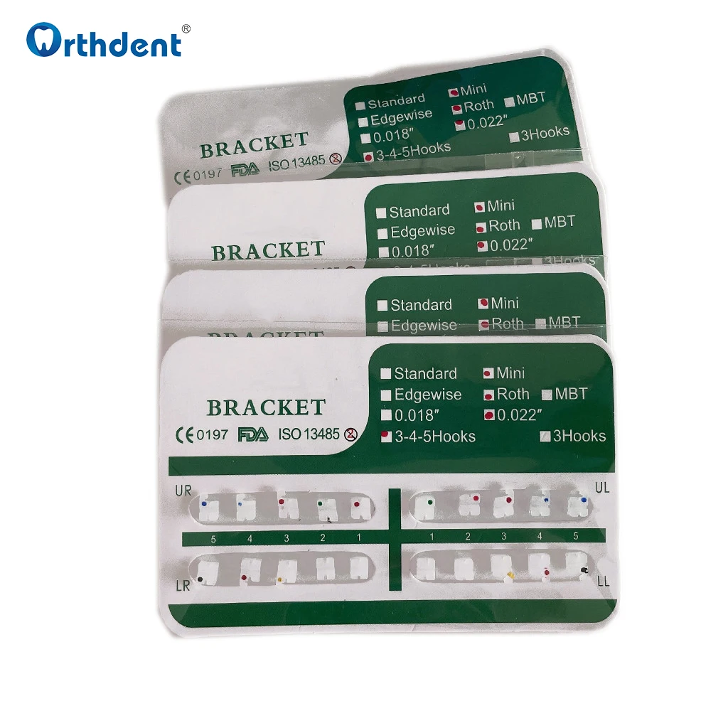 20 Pcs/Kit Dental Orthodontic Ceramic Brackets Braces for Teeth Mini Roth MBT Solt 0.022 Hooks 345 Dentistry Dentist Material