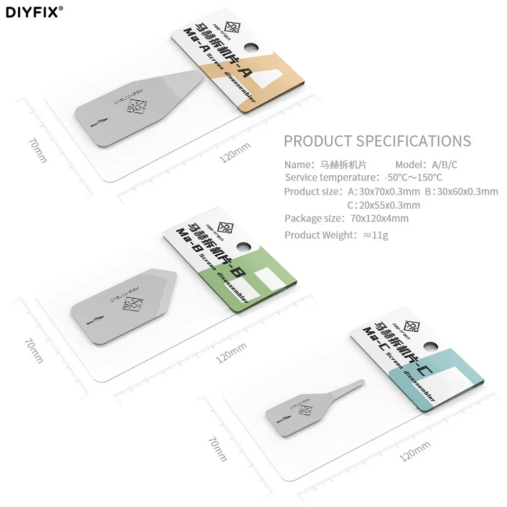 DIYFIX LCD Screen Opener Tool For Mobile Phone Screen Disassembly Opening Blade Pry Card Removal Repair Tools